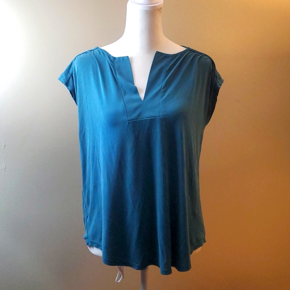 Loft short sleeve top, small, teal